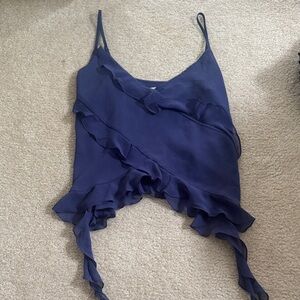 Wilfred eminence Deep Blue Ruffle Camisole